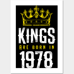 kings are born 1978 birthday quote crown king birthday party gift Posters and Art